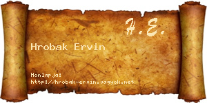 Hrobak Ervin névjegykártya