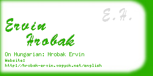 ervin hrobak business card